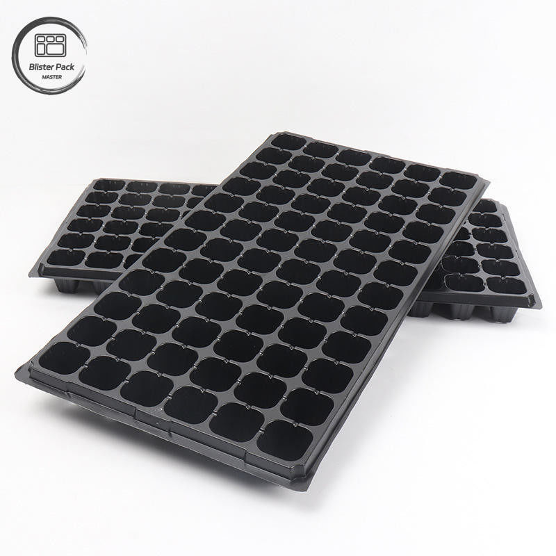 Telas de sementeira de plástico preto durável para estufas Material reciclado 50 sementeira de células 3.8cm buracos profundos