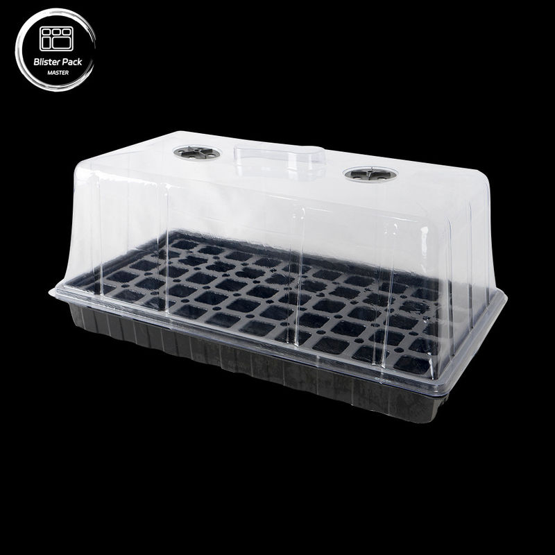 Telas de sementeira de plástico preto durável para estufas Material reciclado 50 sementeira de células 3.8cm buracos profundos