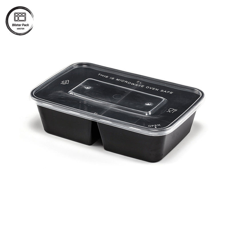 Caixa de almoço descartável com 2 compartimentos Ideal para arroz e legumes, perfeito para comida rápida