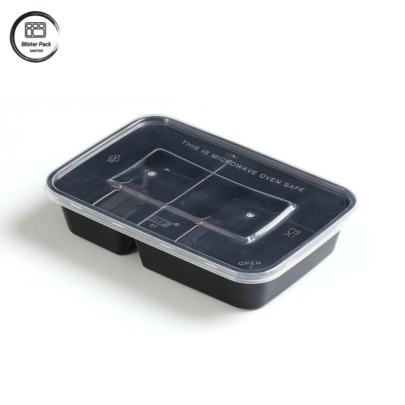 Caixa de almoço descartável com 2 compartimentos Ideal para arroz e legumes, perfeito para comida rápida