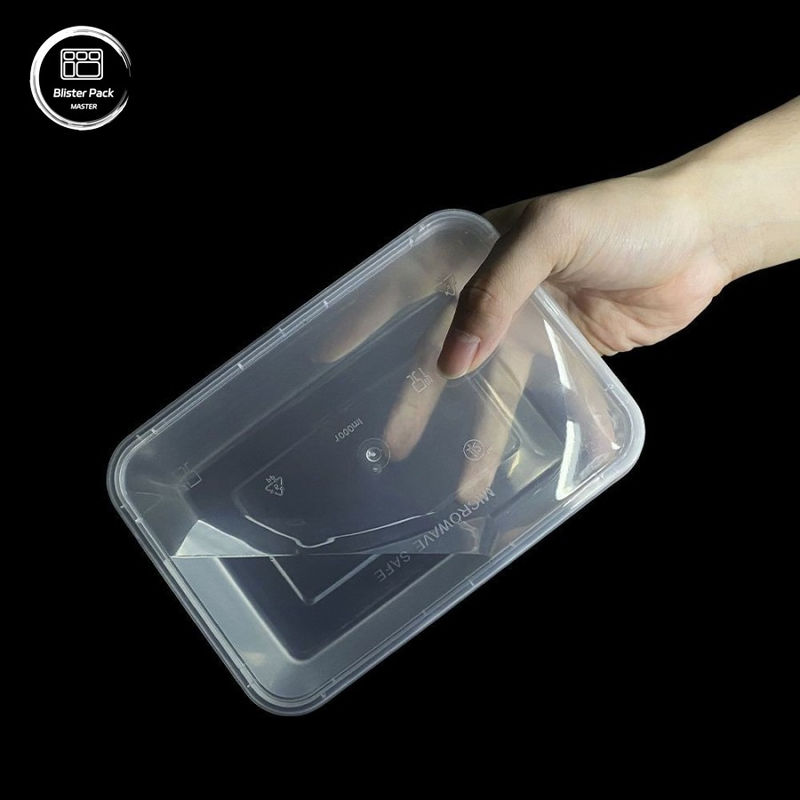 Recipientes de alimentos de plástico descartáveis de PP rectangular Tamanhos versáteis de 500 ml a 1000 ml
