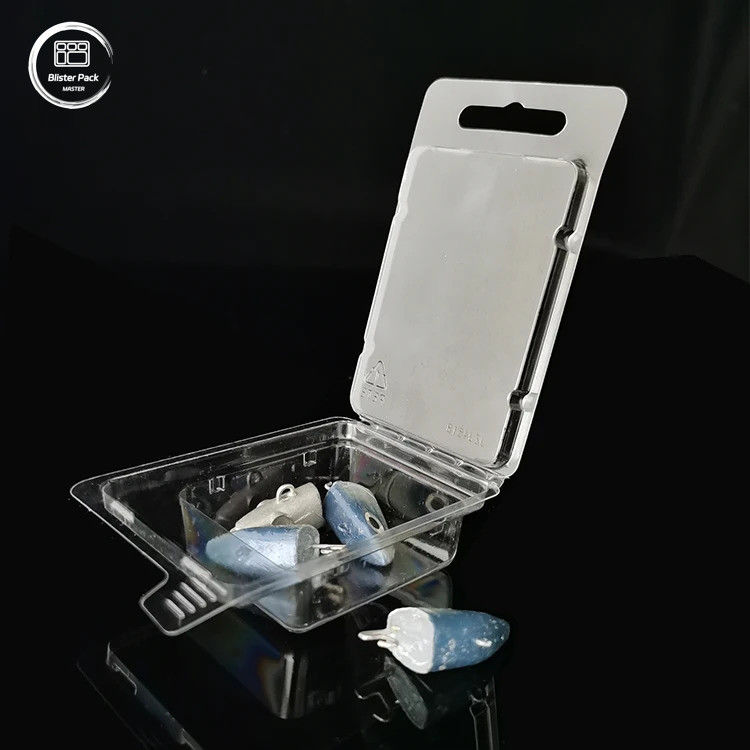 Embalagens em bolhas personalizadas de conchas transparentes para iscas de peixe Caixas de plástico transparentes
