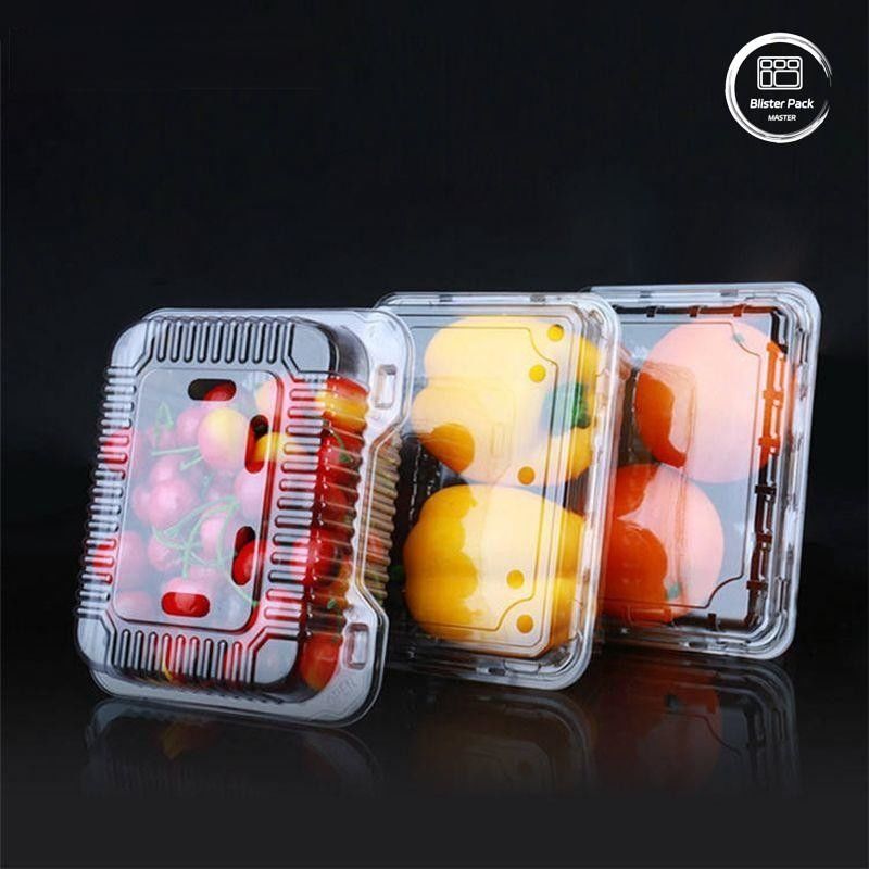 OEM/ODM Clamshell bandeja de frutas descartável e recipientes de vegetais PET transparente plástico de qualidade alimentar