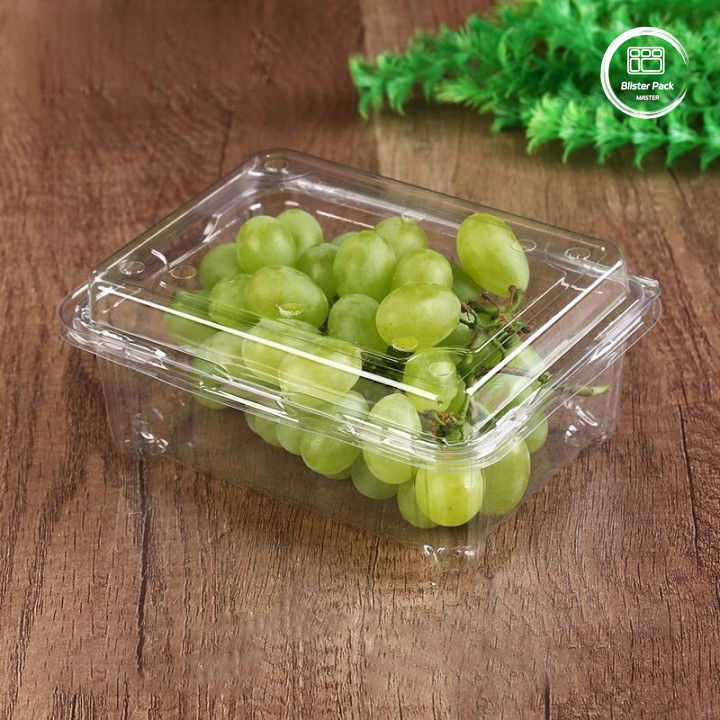 OEM/ODM Clamshell bandeja de frutas descartável e recipientes de vegetais PET transparente plástico de qualidade alimentar