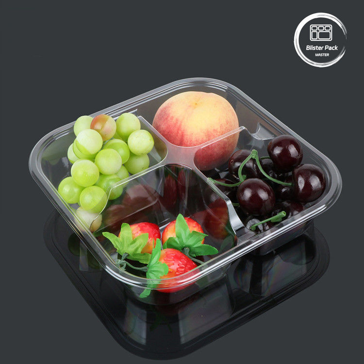 100% de PLA Biodegradable Containers Clamshell Compostable Clear Hinged Boxes para frutas e legumes