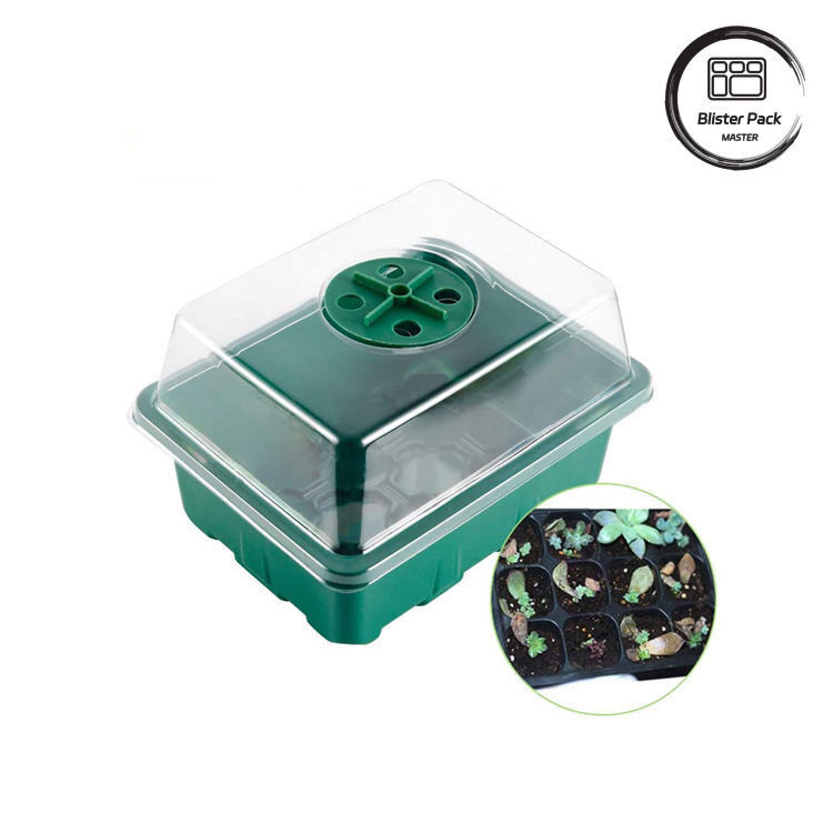 Decoração de jardim elegante interior rígido bandejas de sementes de plástico sistema de berçário micro verde