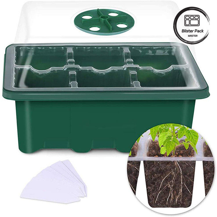 Decoração de jardim elegante interior rígido bandejas de sementes de plástico sistema de berçário micro verde