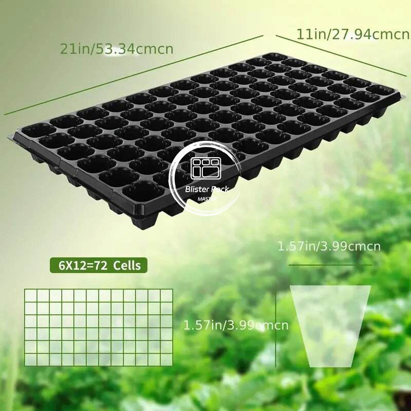 Telas de sementes de poliestireno de uva de 128 células de carga pesada Kit de inicialização e germinação de sementes duráveis