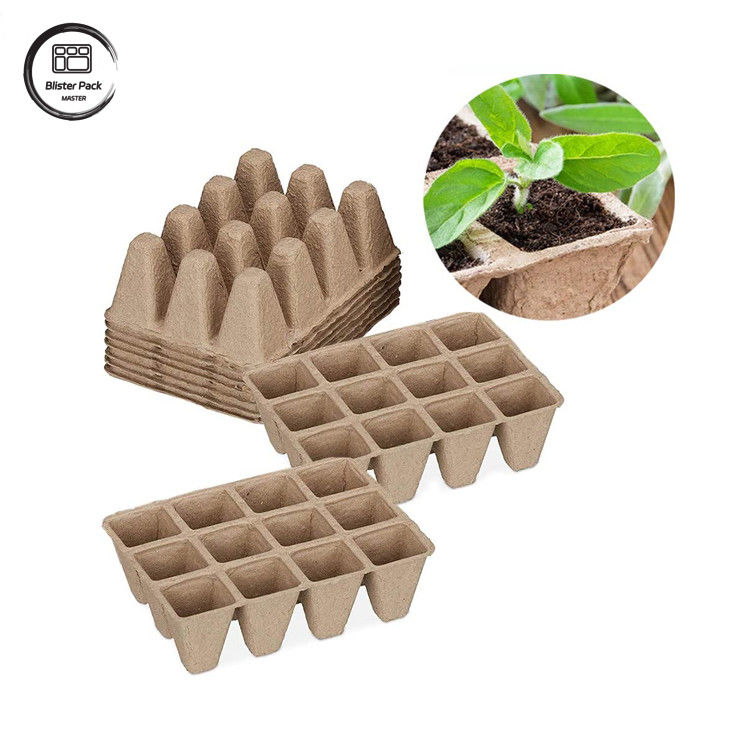 Biodegradável de cana de açúcar personalizado Bagasse 12 Plantas de células de bandejas Kit de inicialização para plantação de sementes