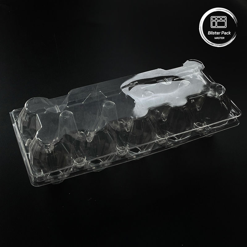 15 Slot Clear Disposable Plastic Egg Blister Tray Custom Designed 0.25mm~1.0mm Espessura