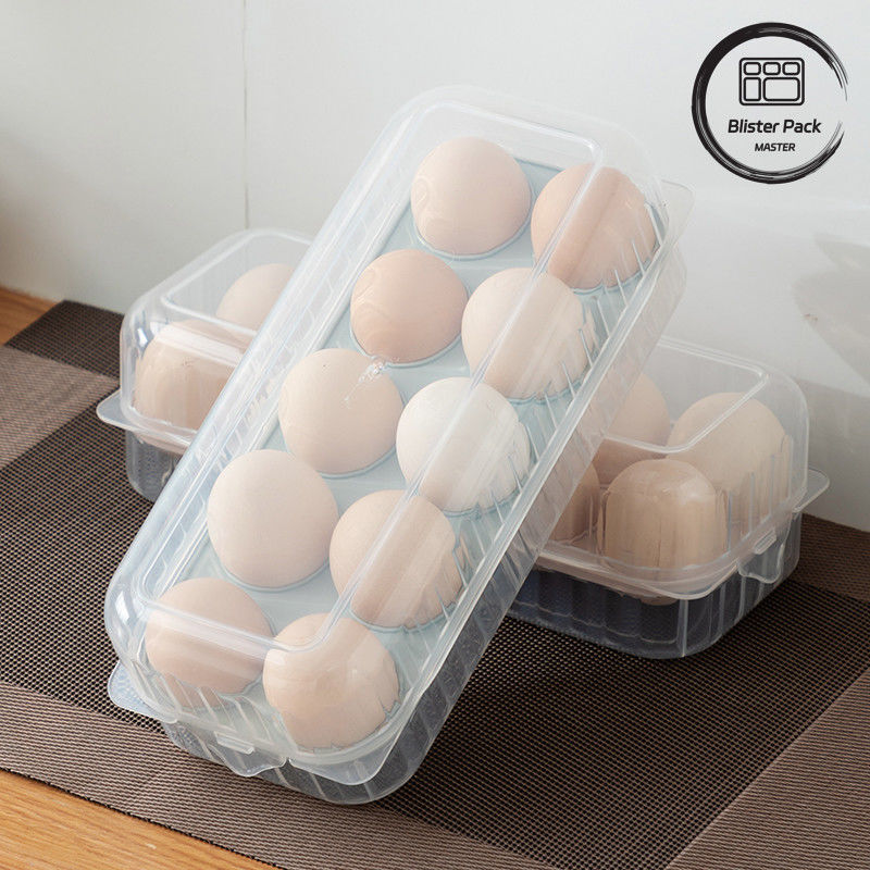 Porta-ovos de plástico transparente empilhável com tampa 10/15 Grades Frigorífico recipientes de plástico seguros para cozinha