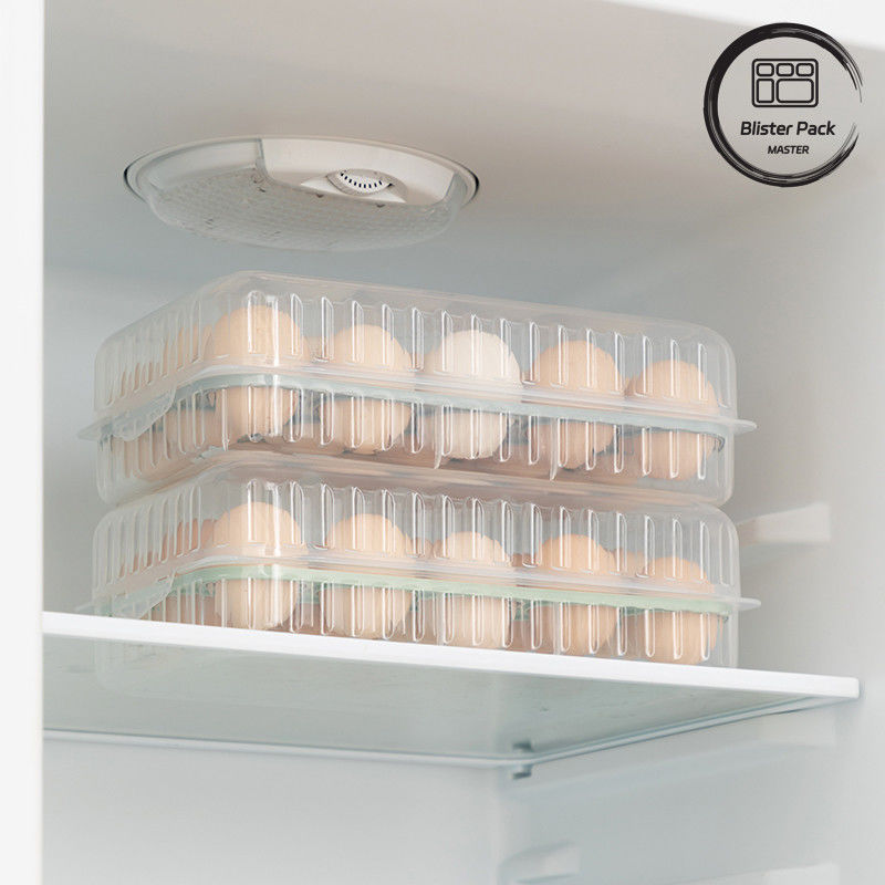 Porta-ovos de plástico transparente empilhável com tampa 10/15 Grades Frigorífico recipientes de plástico seguros para cozinha
