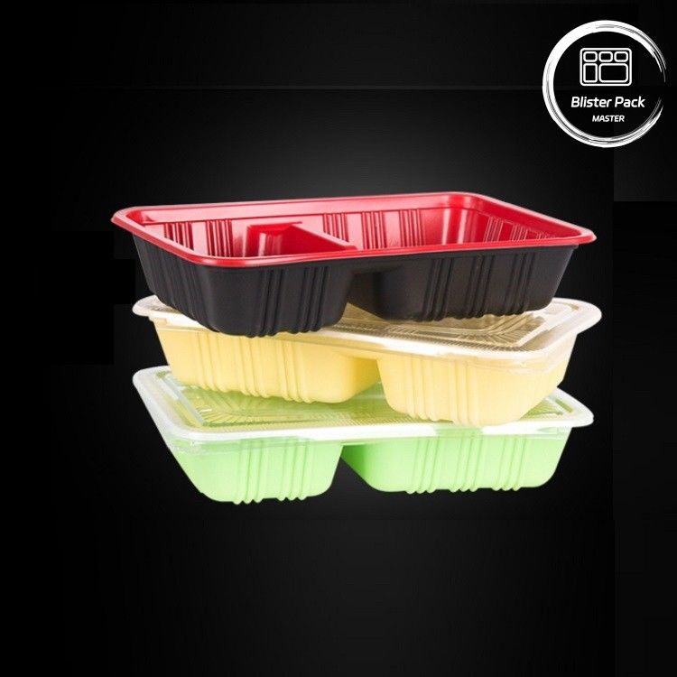 Eco-friendly 3 Compartimentos Bento Box descartável PP plástico microondas e frigorífico seguro