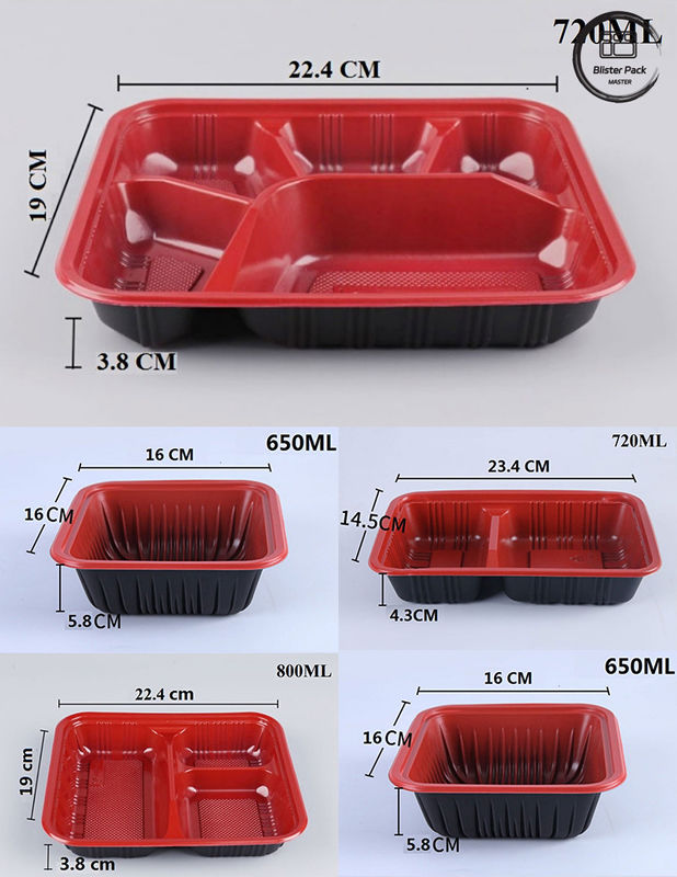 Eco-friendly 3 Compartimentos Bento Box descartável PP plástico microondas e frigorífico seguro