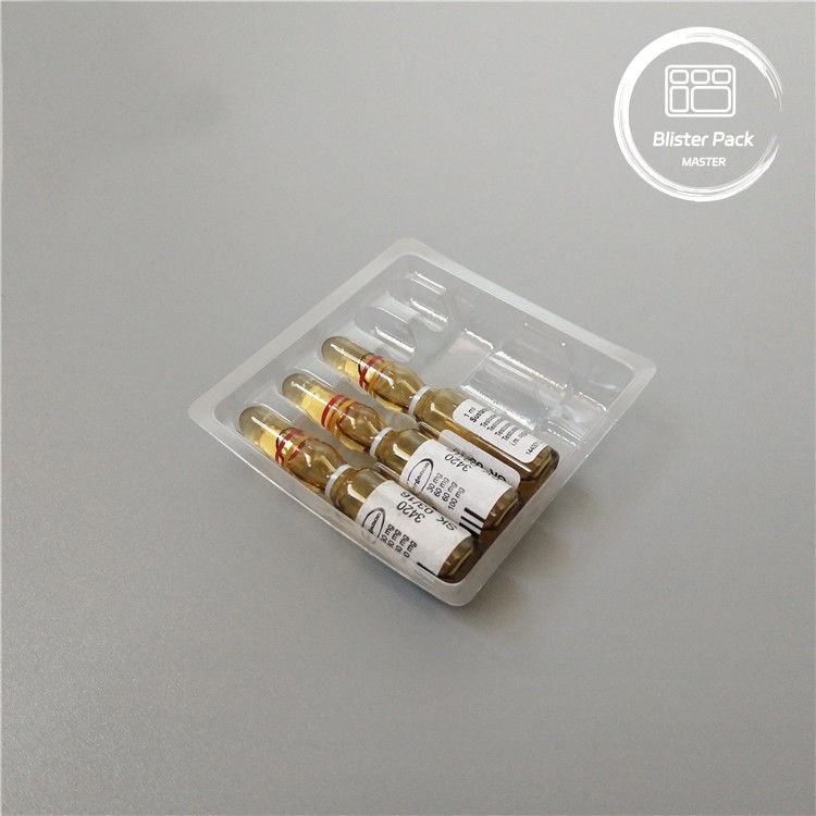 Embalagem de Ampola Médica em Bolhas de Plástico personalizada para frascos de 1 ml PVC transparente descartável