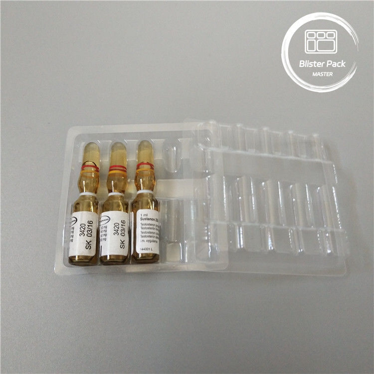 Embalagem de Ampola Médica em Bolhas de Plástico personalizada para frascos de 1 ml PVC transparente descartável