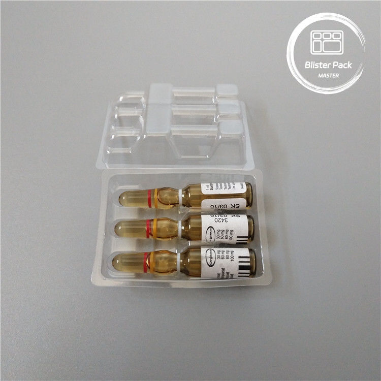 Embalagem de Ampola Médica em Bolhas de Plástico personalizada para frascos de 1 ml PVC transparente descartável