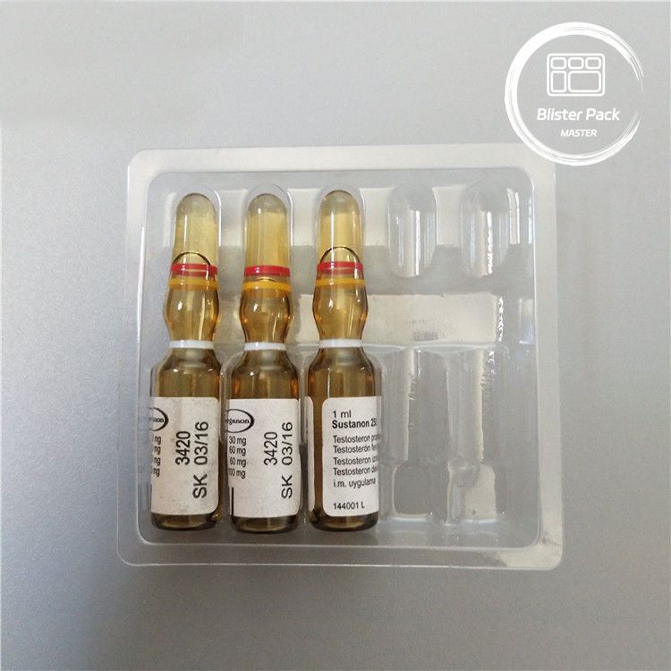 Embalagem de Ampola Médica em Bolhas de Plástico personalizada para frascos de 1 ml PVC transparente descartável