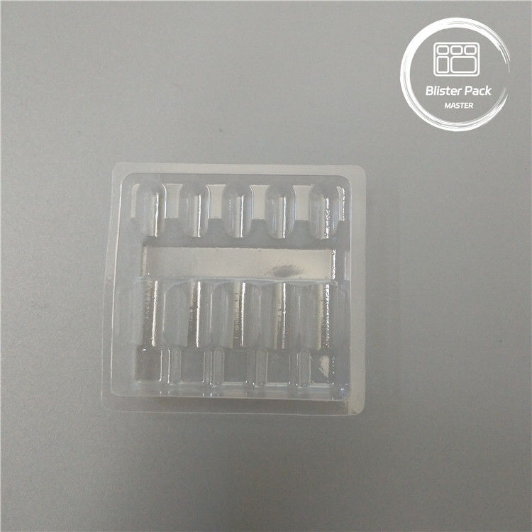 Embalagem de Ampola Médica em Bolhas de Plástico personalizada para frascos de 1 ml PVC transparente descartável