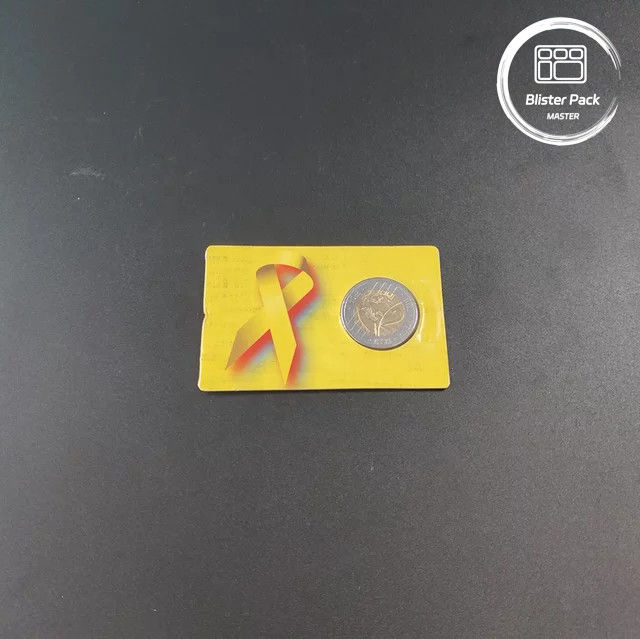 Embalagem em bolhas duplas transparente para moedas com embalagem em cartão
