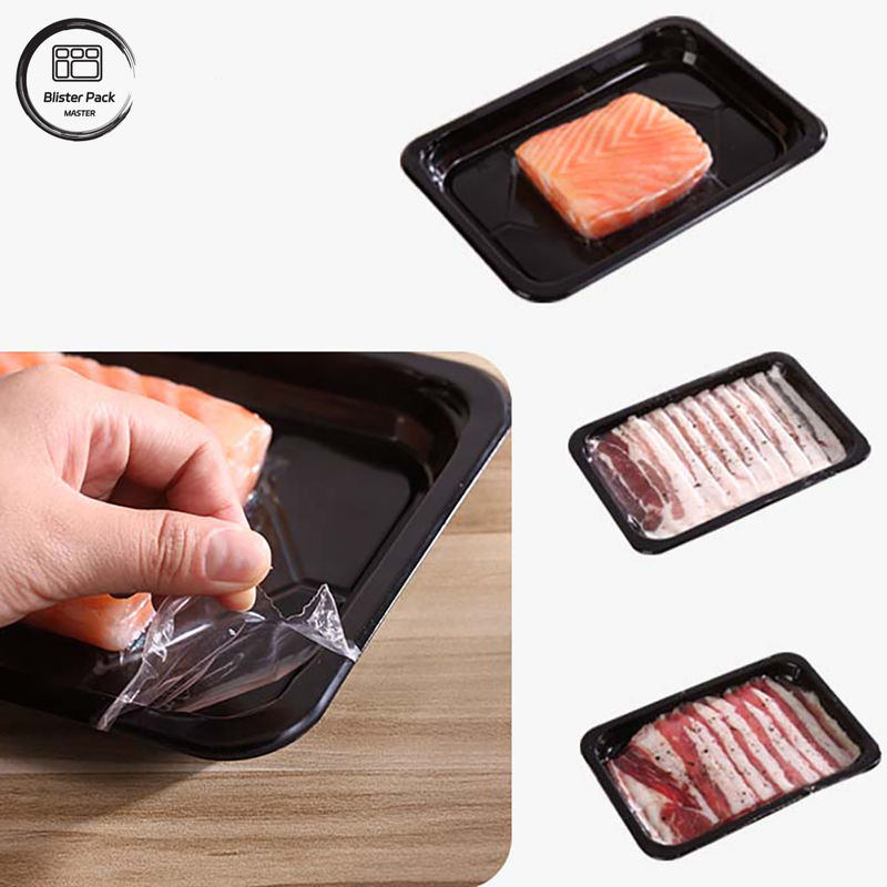 Retort personalizado bandeja de carne PP plástico para ostras e embalagens de carne congelada com selo seguro e design durável