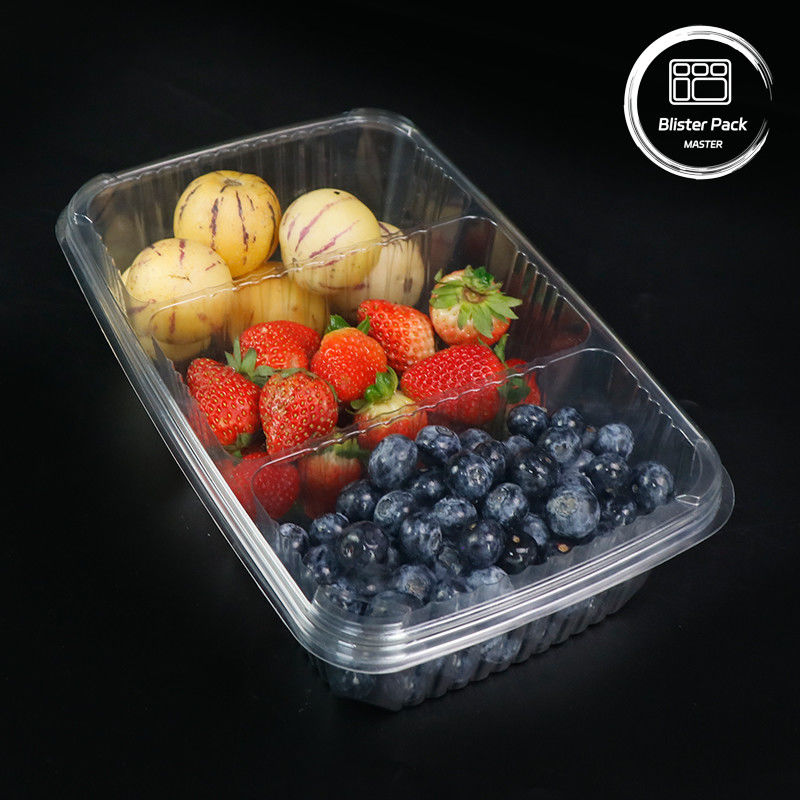 Pré-confecção de frutas Prato de salada de frutas Prato de salada de plástico transparente Embalagem de embalagem Para frescura