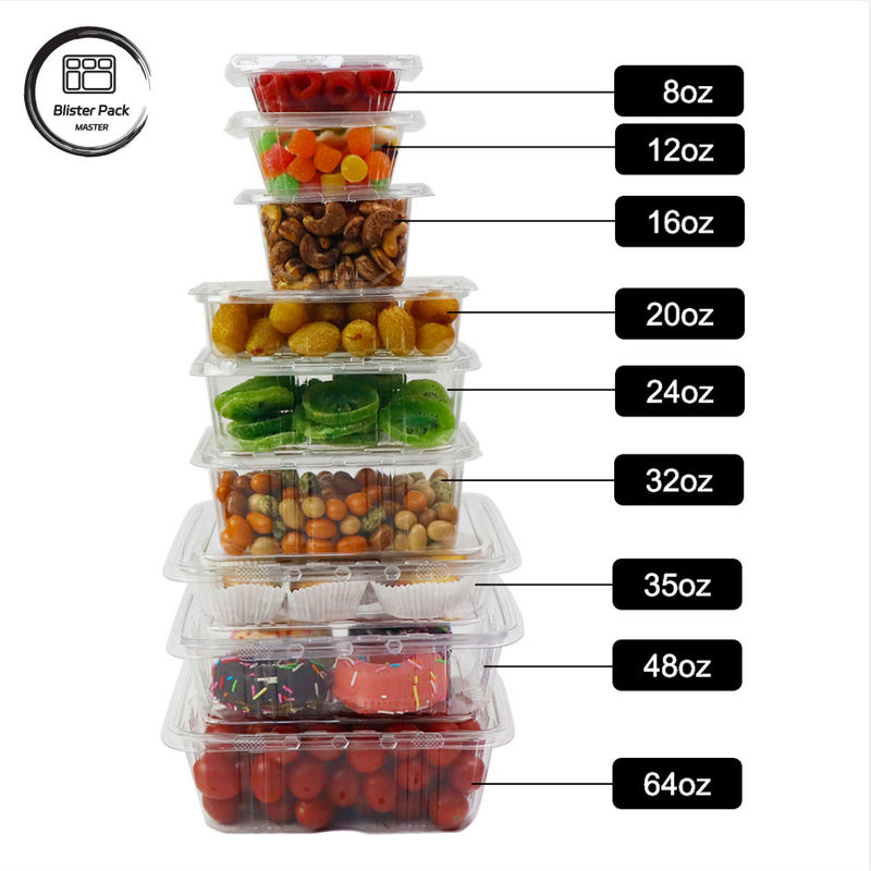 Pré-confecção de frutas Prato de salada de frutas Prato de salada de plástico transparente Embalagem de embalagem Para frescura