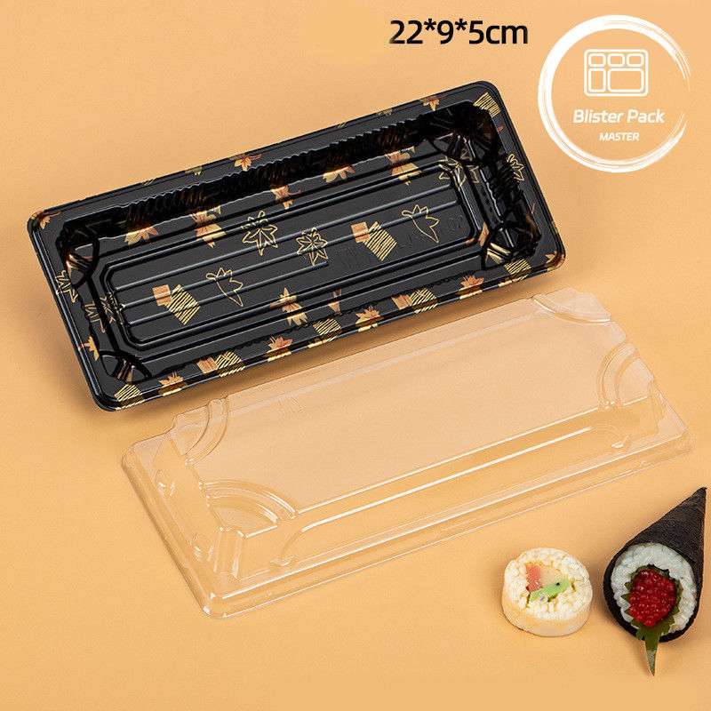 Logotipo personalizado Restaurante de qualidade alimentar bandejas de sushi descartáveis para refeições frescas e elegantes