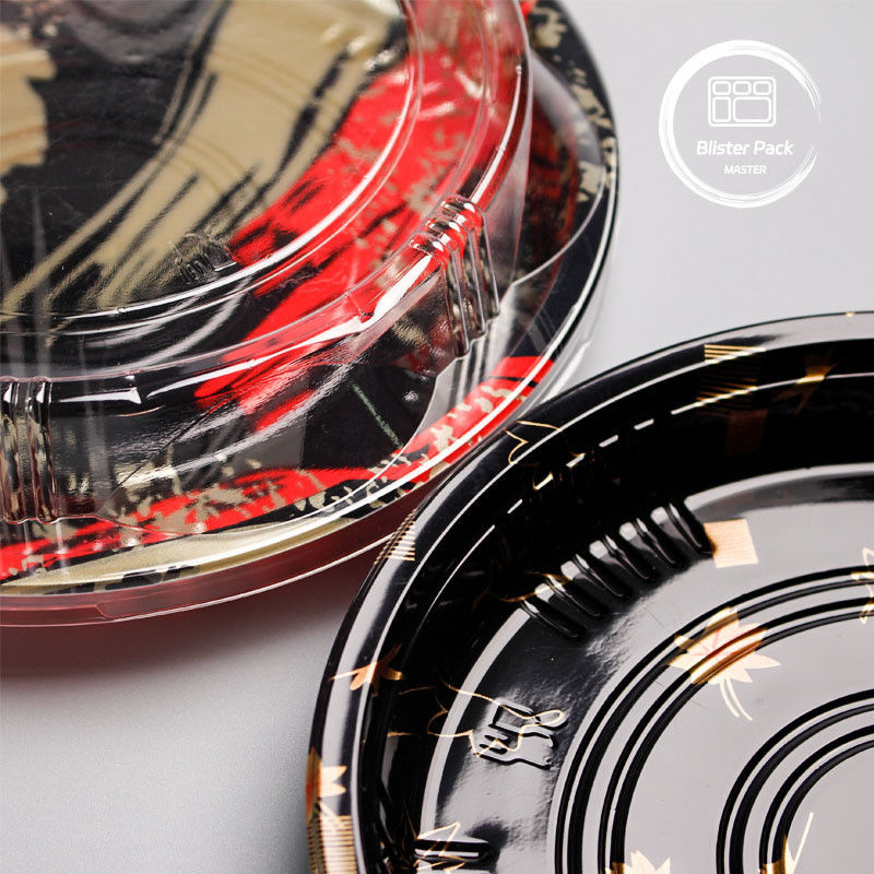 Práticas bandejas de sushi descartáveis de disco grande e multi-célula para diversas necessidades de refeições
