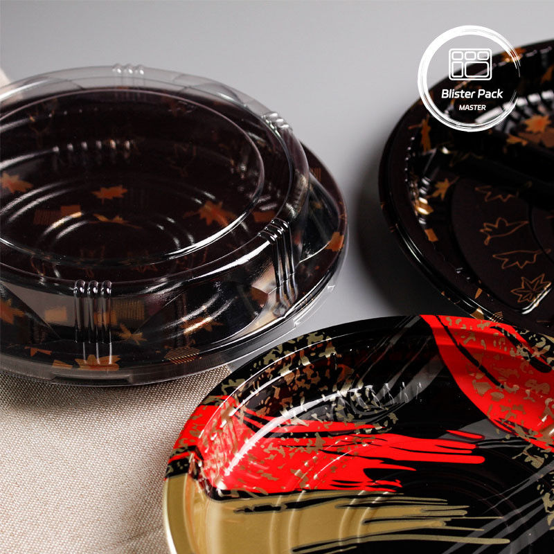 Práticas bandejas de sushi descartáveis de disco grande e multi-célula para diversas necessidades de refeições