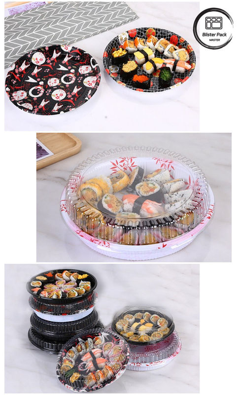 Caixa de salada de bolhas para levar Contenedor de sushi de plástico conveniente e ecológico