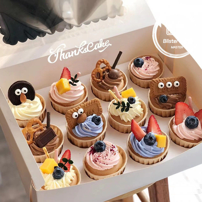 Embalagem de bolhas de bolo e rosquinha personalizada de alta qualidade adaptada à sua marca
