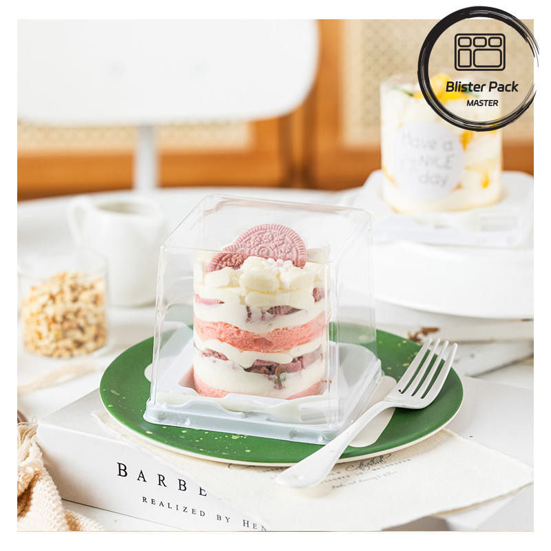 Embalagem de bolhas de bolo de alimentos termomoldantes descartáveis conveniente e ecológico