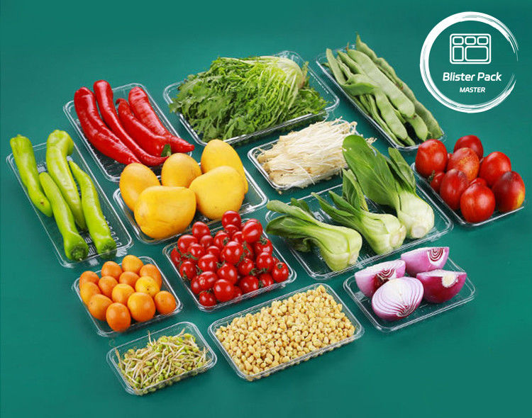 Caixas de frutas e vegetais PET descartáveis para armazenamento seguro e fresco