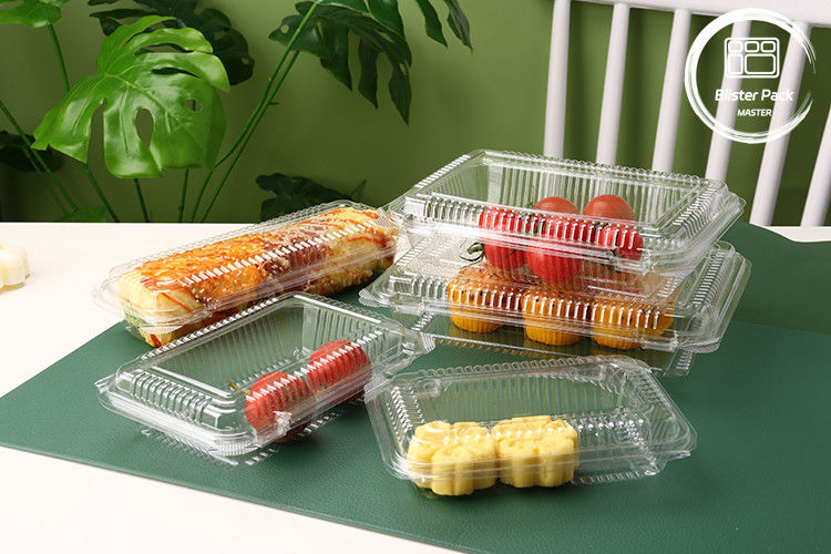 Container de frutas descartáveis transparente personalizado - bandeja de PET de plástico para armazenamento de produtos frescos