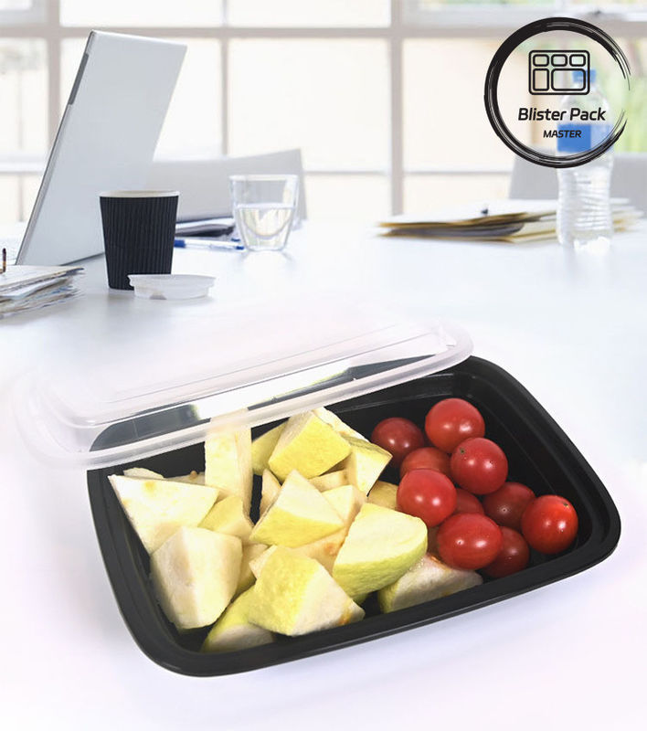24/28/32 Oz Recipientes de preparação de refeições Caixas de alimentos descartáveis retangulares com tampa estilo Bento