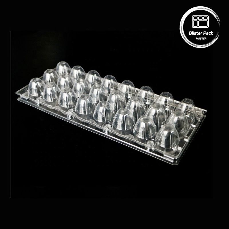 18 Furo Blister descartável Clamshell Quail Egg Box de plástico com embalagem segura