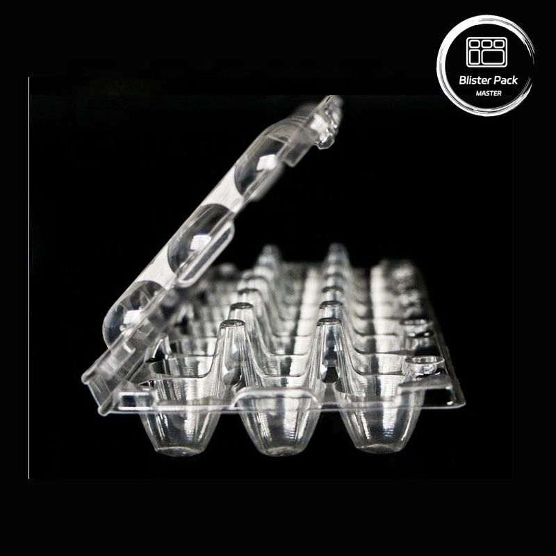 18 Furo Blister descartável Clamshell Quail Egg Box de plástico com embalagem segura
