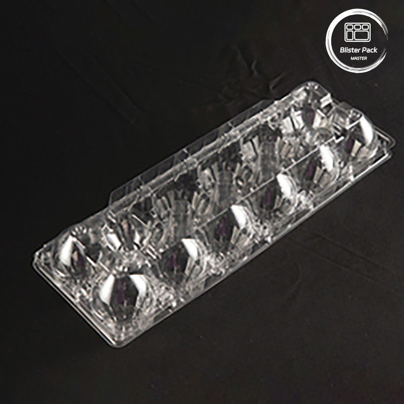 12 Células Transparente PET Tray de ovos Logotipo personalizável Recipiente de ovos de plástico para armazenamento