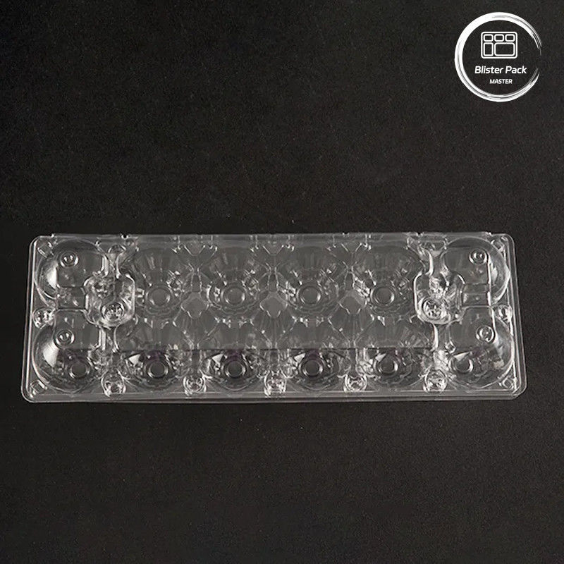 12 Células Transparente PET Tray de ovos Logotipo personalizável Recipiente de ovos de plástico para armazenamento