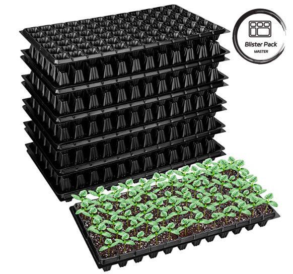 Telas de sementeira de plástico de 72 buracos para criação de sementes Telas de cultivo de plantas de interior ecológicas
