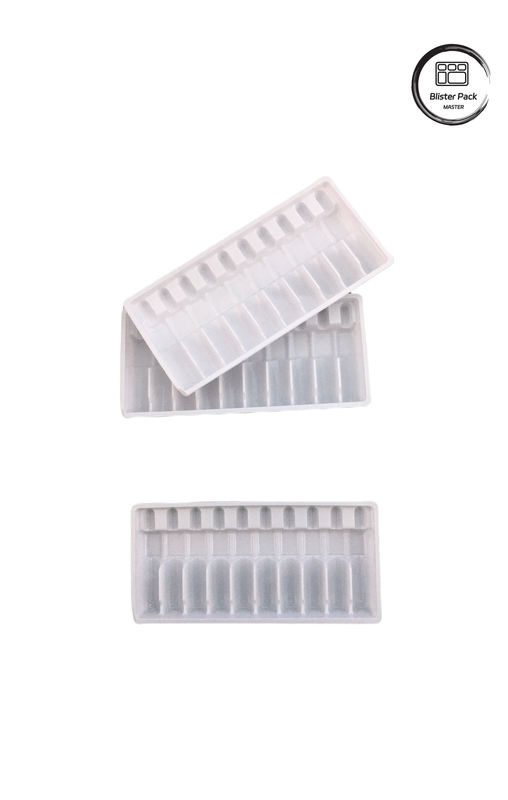 Taça de Ampola de Plástico Formado a Vácuo Personalizada, Frasco de Medicamento Branco Embalagem em Bolhas para Flacons de 10 ml