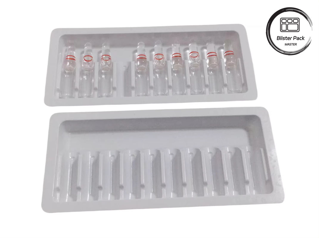 OEM & ODM PET Vacuum Forming Blister Plastic Tray, embalagem interna personalizada para ampolas e frascos