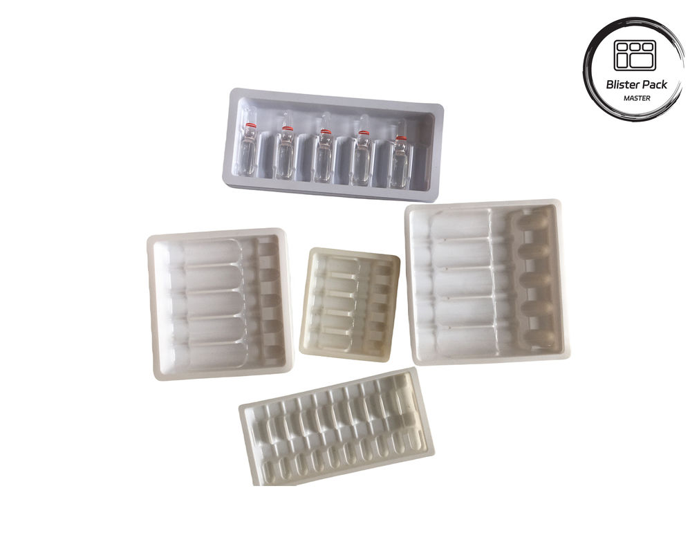 OEM & ODM PET Vacuum Forming Blister Plastic Tray, embalagem interna personalizada para ampolas e frascos